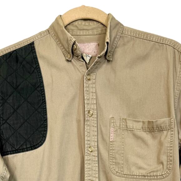 Magellan Shooting Shirt Quilted Khaki Long Sleeves Men M Outdoors Skeet Hunting - Picture 3 of 9